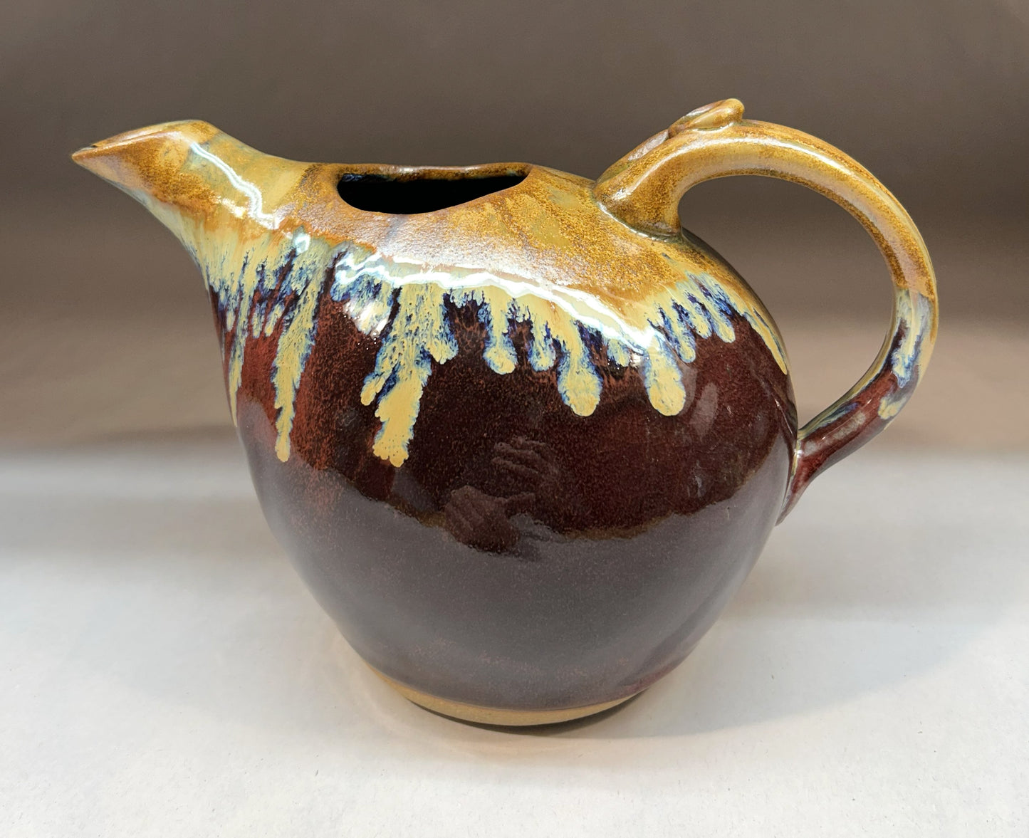 Handmade Pottery Water Pitcher - Copper Red Glaze