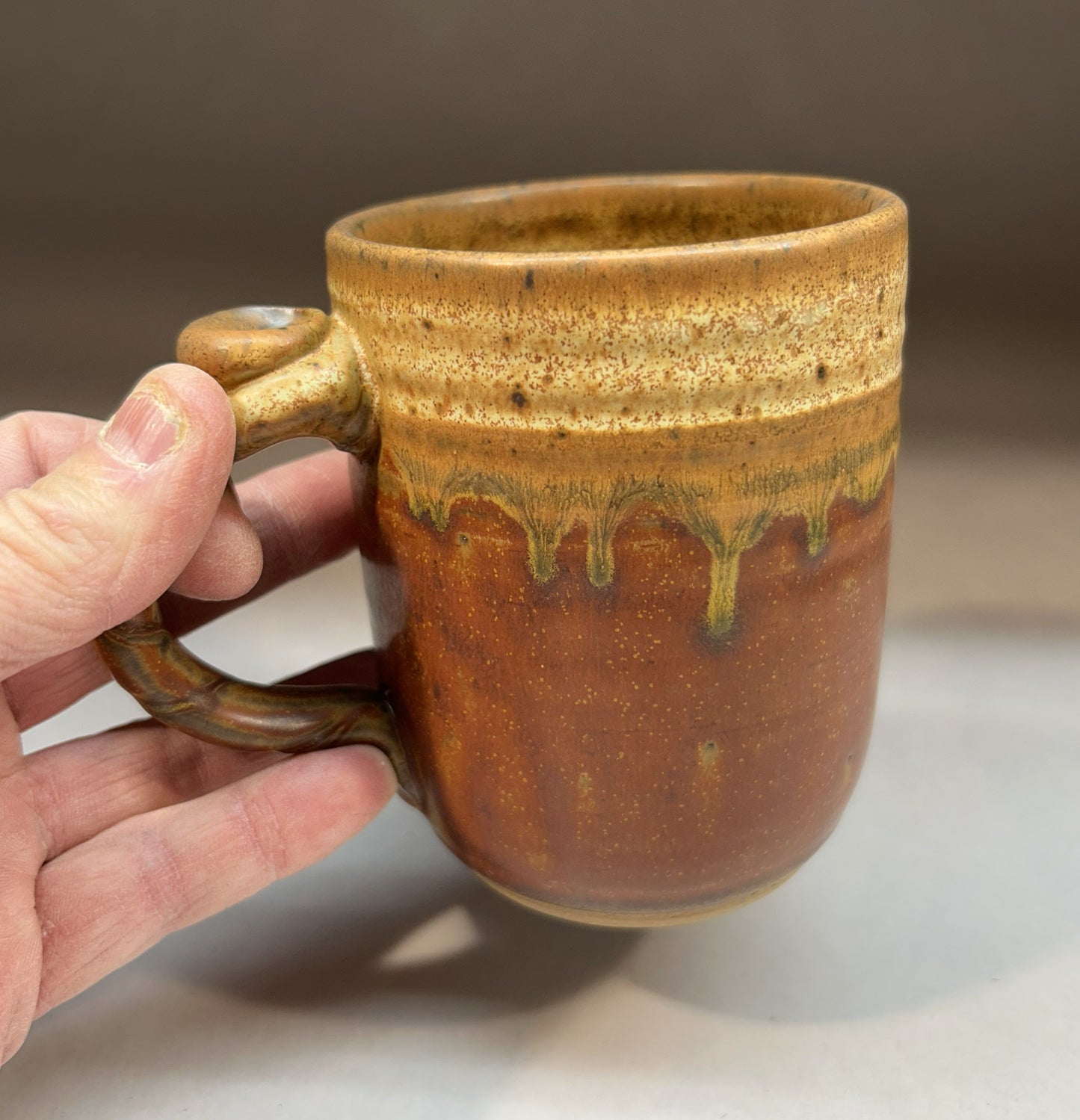 Handmade Pottery Coffee Mug - Shanner red Glaze