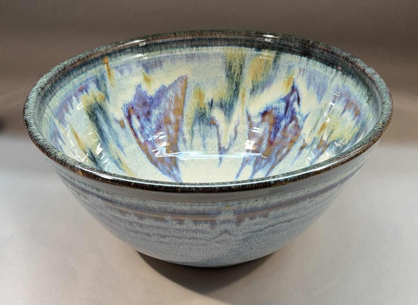 Handmade Pottery Mixing & Serving Bowl with Everything Glaze