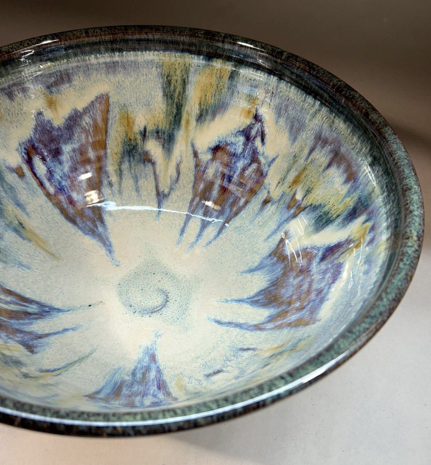 Handmade Pottery Mixing & Serving Bowl with Everything Glaze
