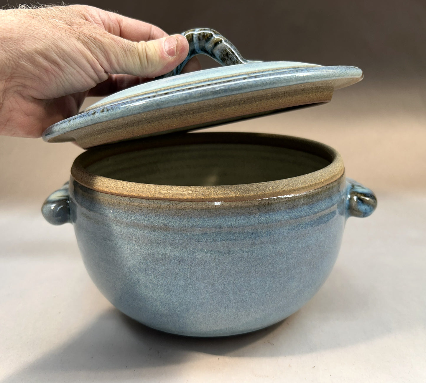Large Handmade Pottery Lidded Casserole - Serving Ware