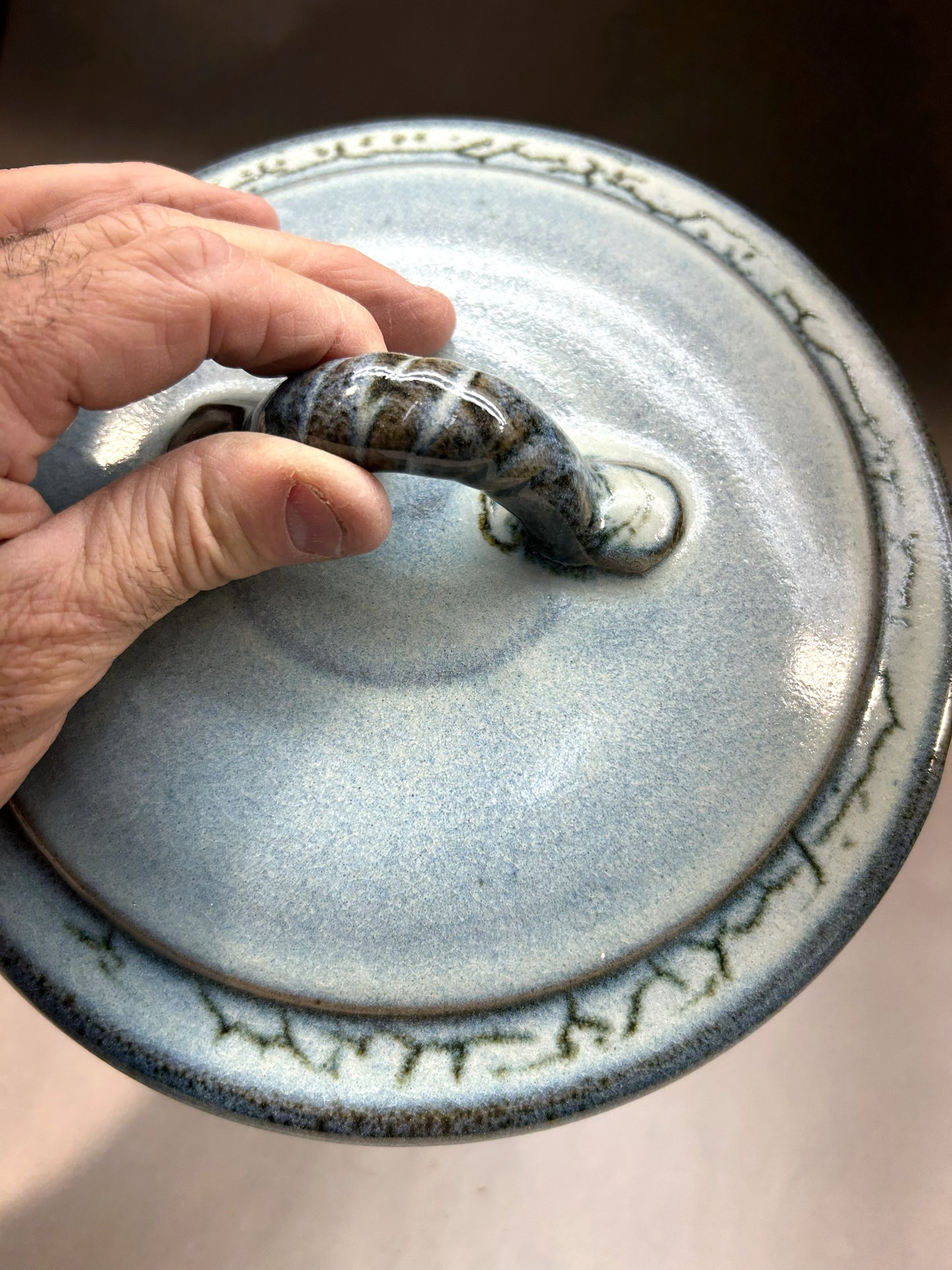 Large Handmade Pottery Lidded Casserole - Serving Ware