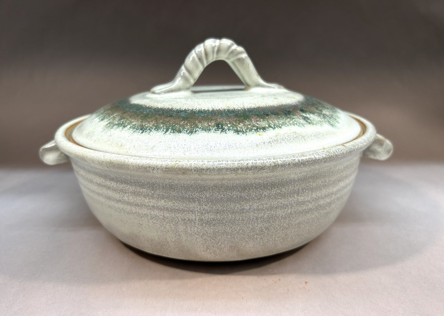 Handmade Pottery Lidded Casserole - Trout green glaze - Serving Ware