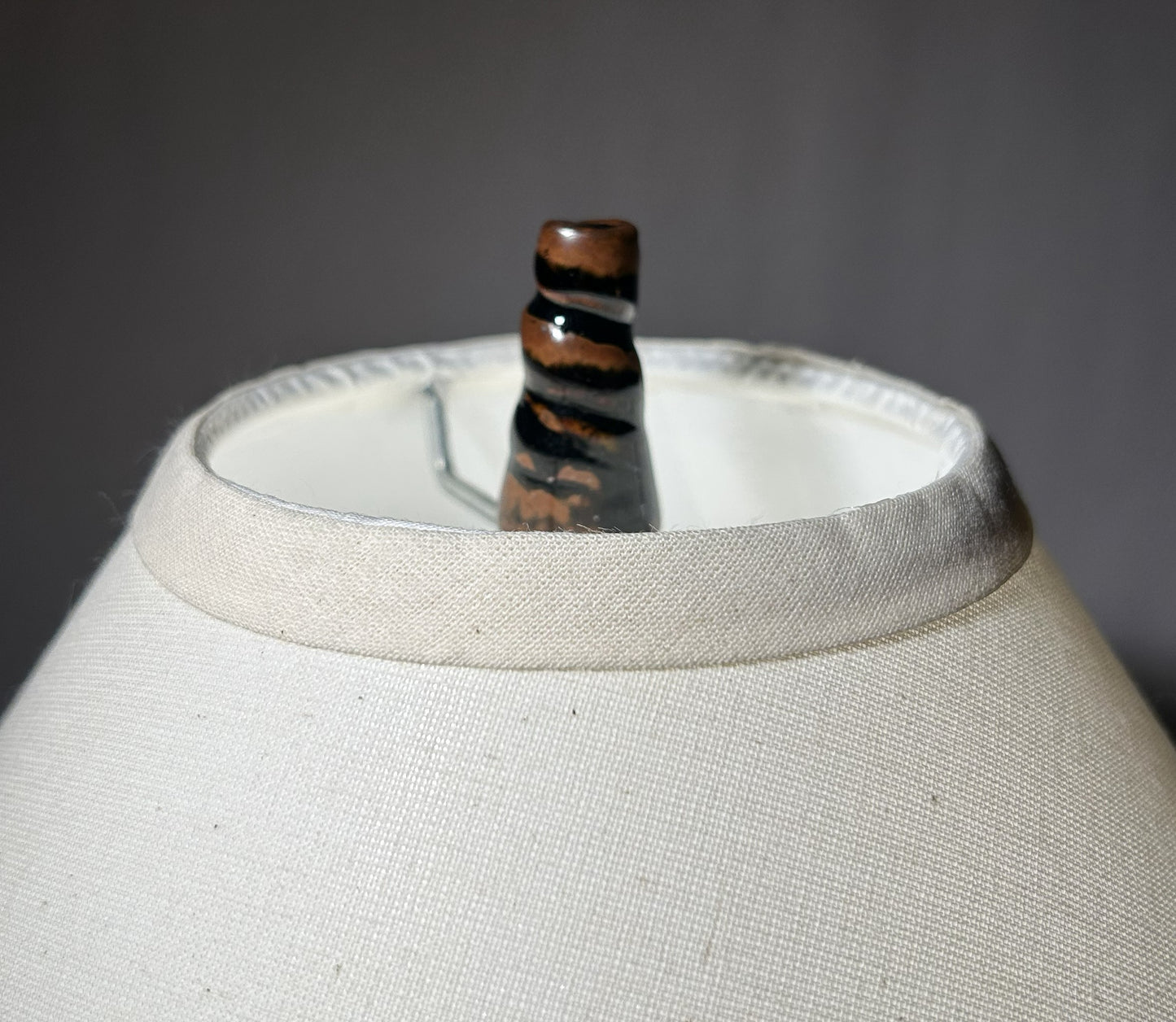 Handmade Pottery Lamp with Snowy White Mountain Glaze
