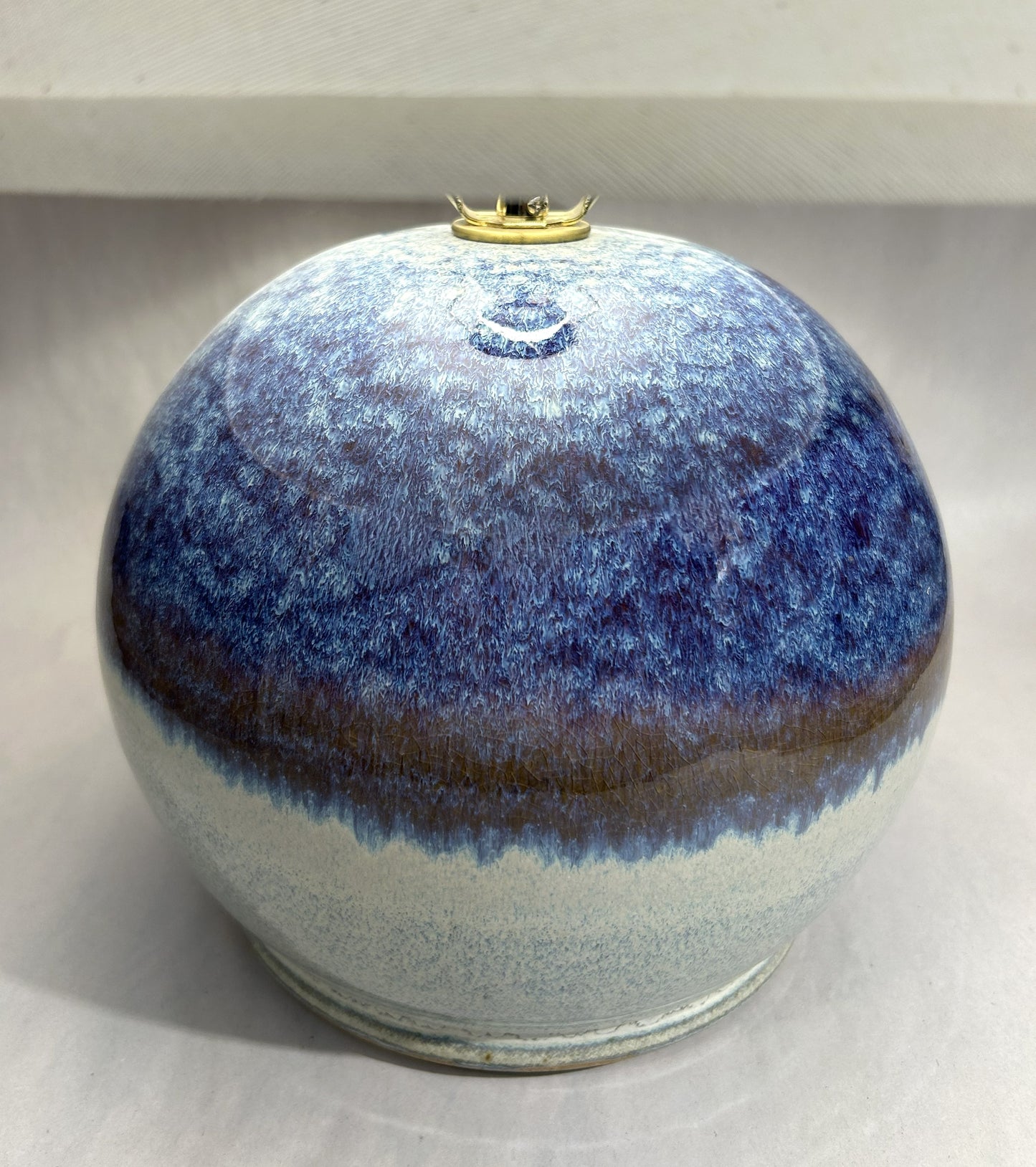 Handmade Pottery Lamp with Purple-Blue Glaze – Unique Ceramic Table Lamp for Home Decor