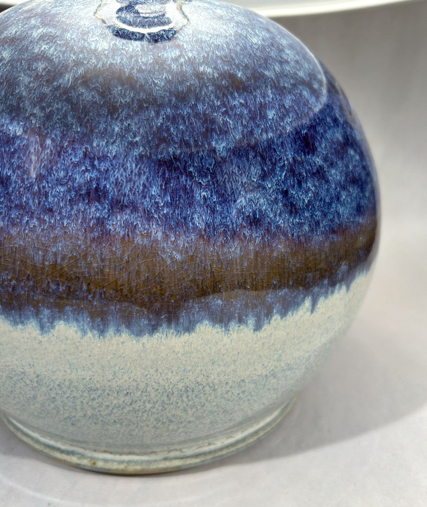 Handmade Pottery Lamp with Purple-Blue Glaze – Unique Ceramic Table Lamp for Home Decor