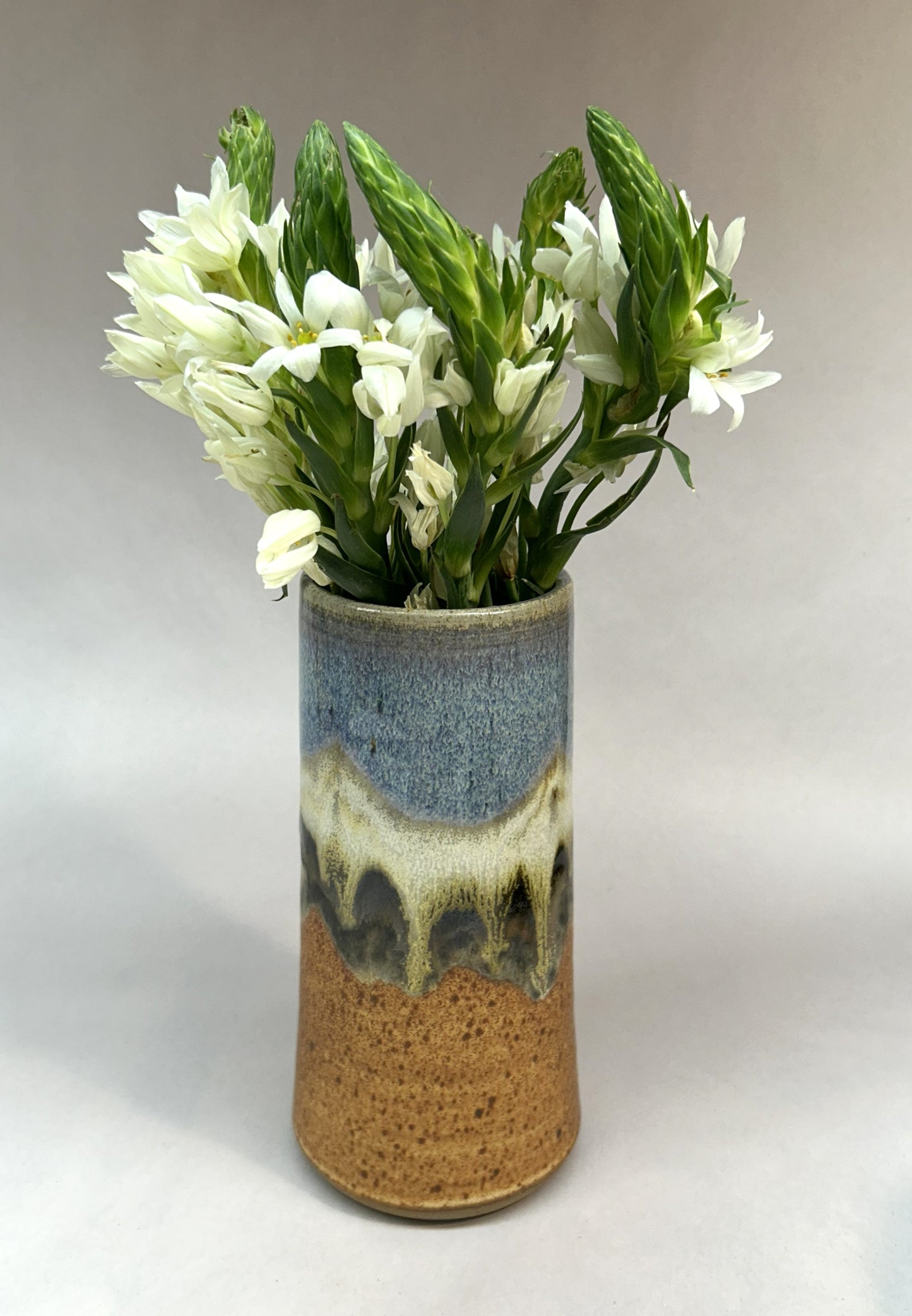 Cylindrical Ceramic Flower Vase - Handmade Pottery in Oregon