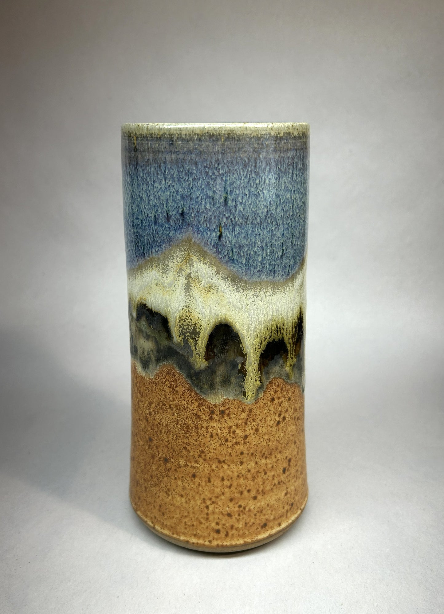 Cylindrical Ceramic Flower Vase - Handmade Pottery in Oregon