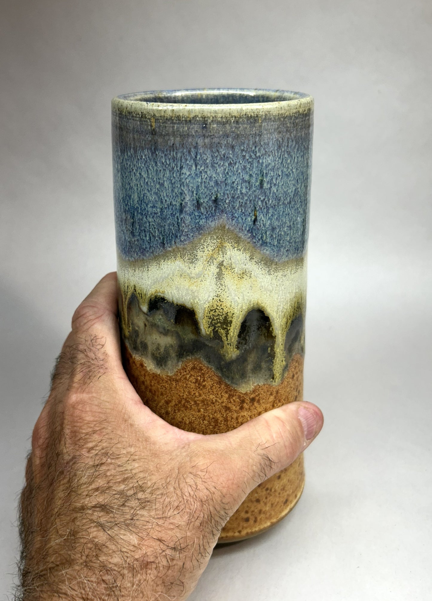 Cylindrical Ceramic Flower Vase - Handmade Pottery in Oregon