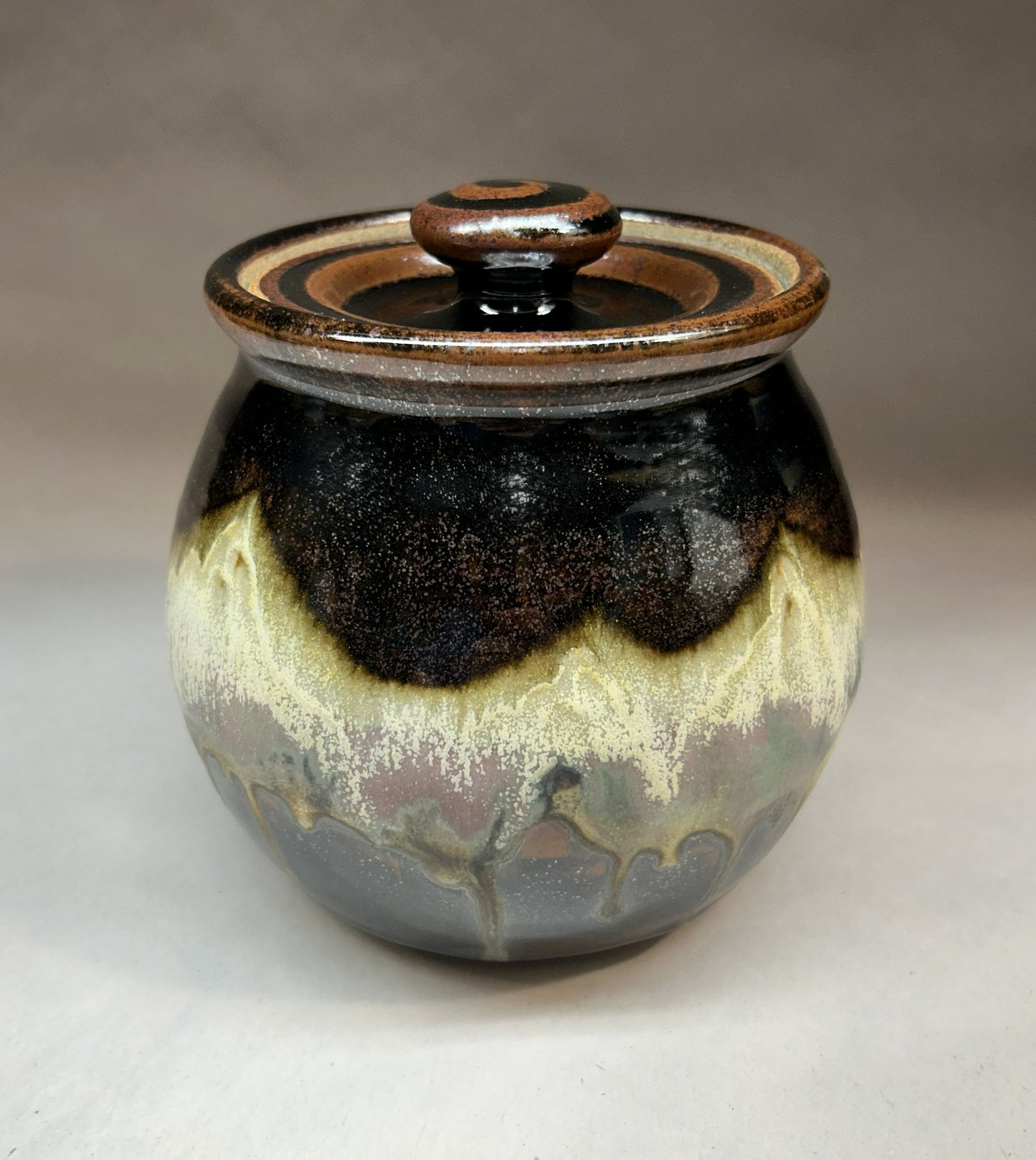 Handmade Pottery Jar - Midnight Mountain Glaze