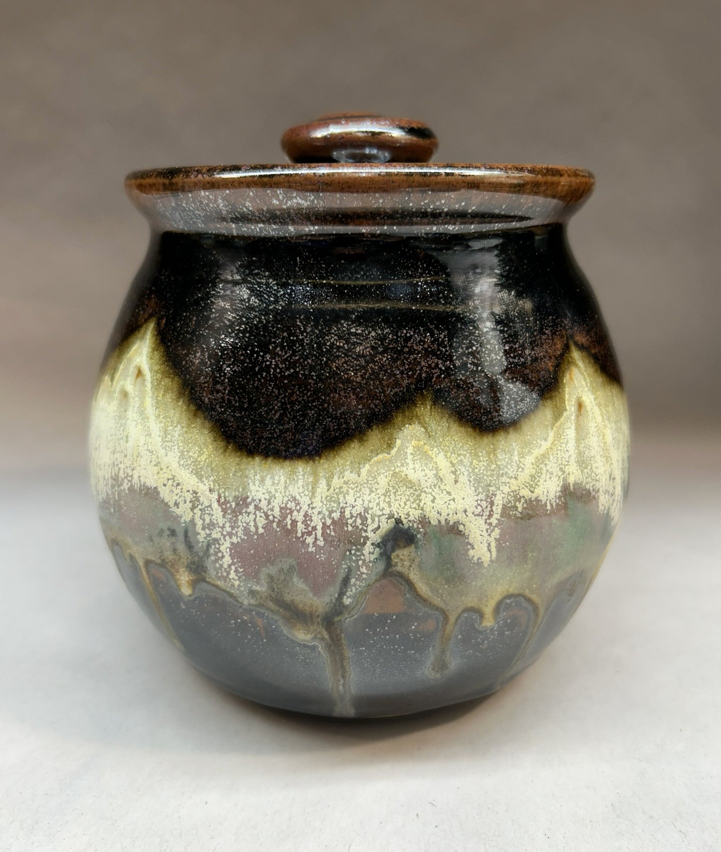 Handmade Pottery Jar - Midnight Mountain Glaze