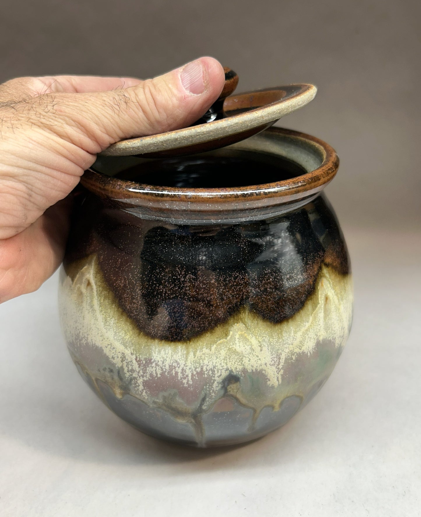 Handmade Pottery Jar - Midnight Mountain Glaze