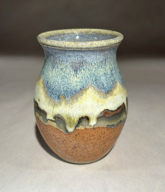 Handmade Pottery Vase with Snowy Mountain Glaze