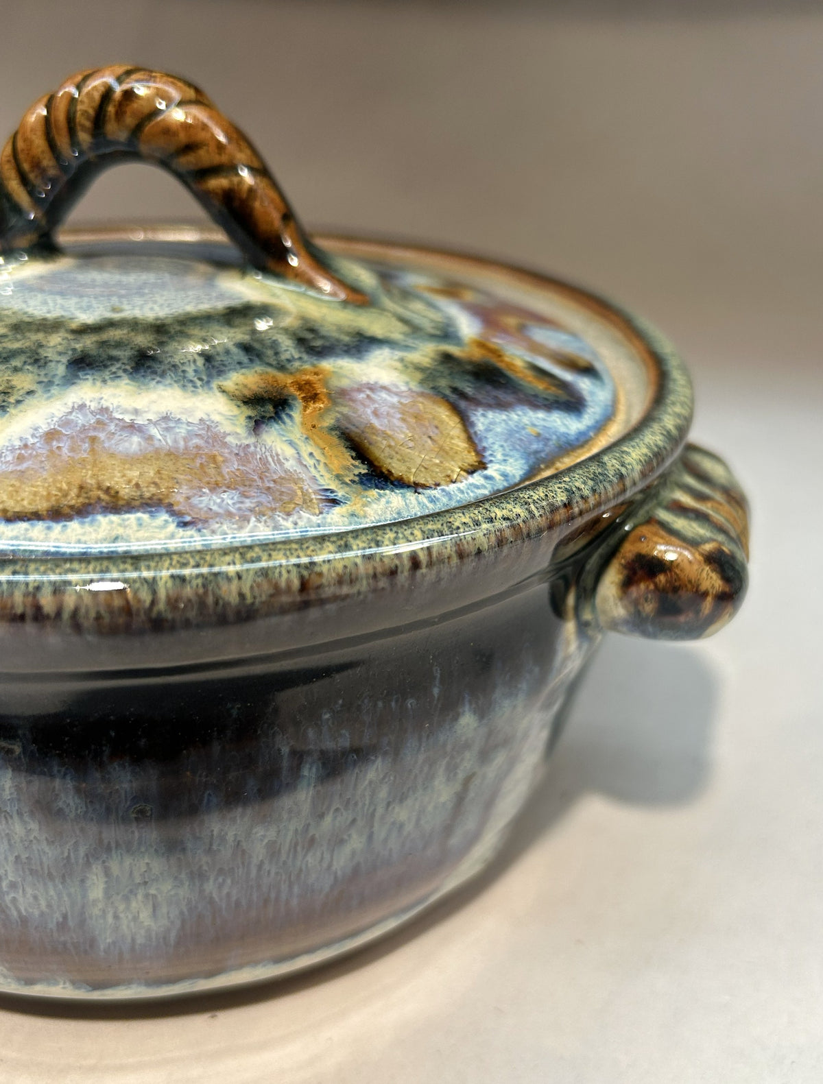 Handmade Pottery Casserole Dish with Lid - Everything glaze