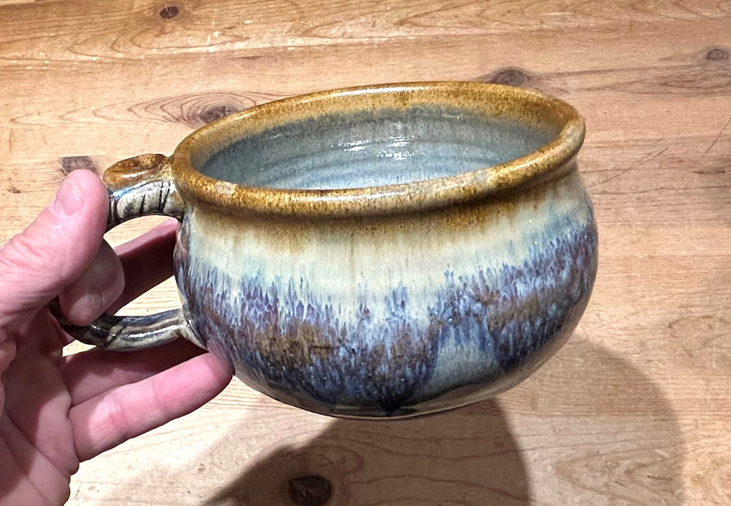 Handled Pottery Soup Bowl