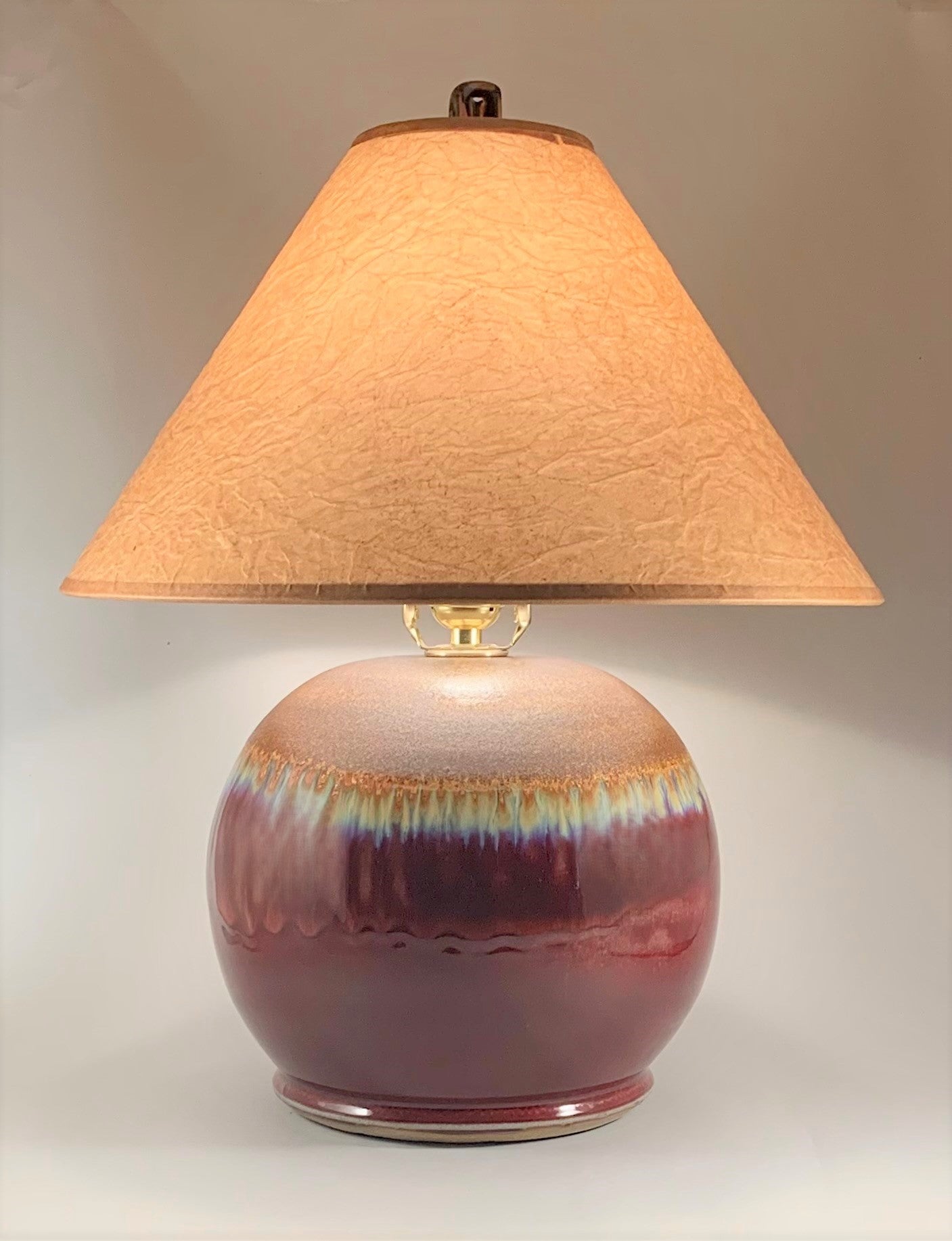 Copper Red Lamp - Handmade Pottery