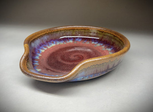 Pottery Spoon Rest - Copper Red Glaze