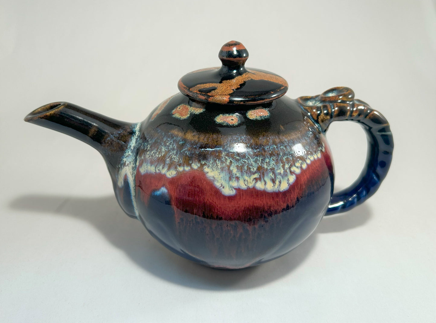Handmade pottery teapot