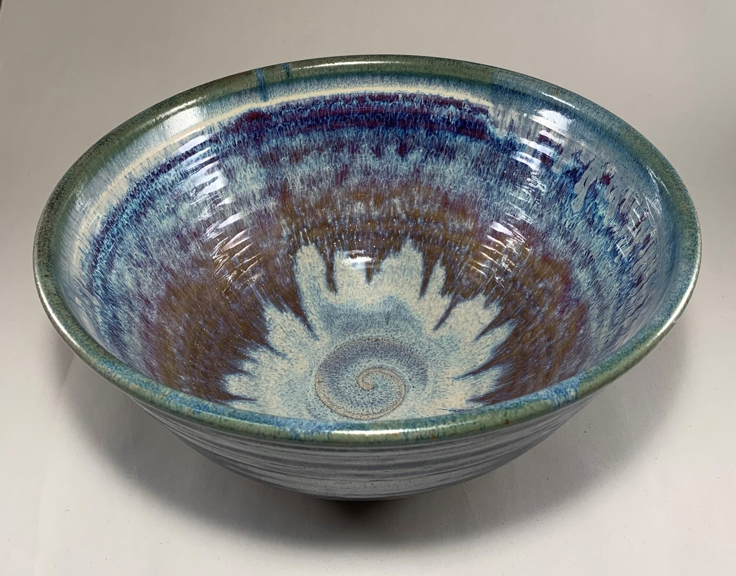 Handmade pottery mixing bowl.